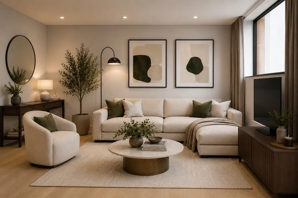 New Spring House apartment: living room