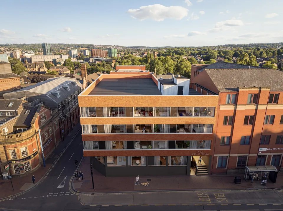 New Spring House, Sheffield: aerial view